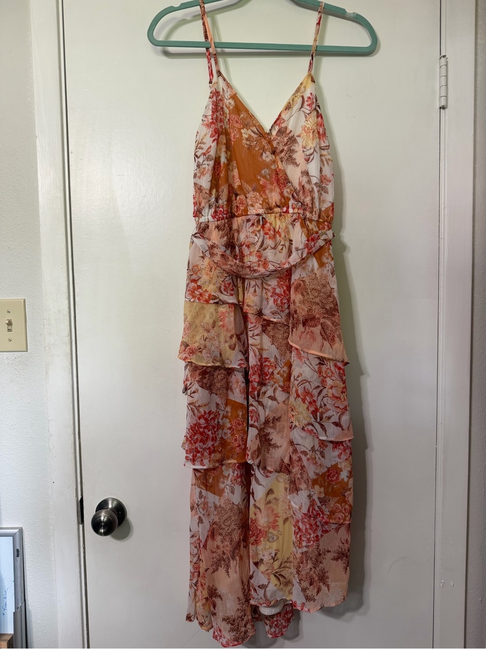 LC Lauren Conrad Floral Maxi Dress in Peach & Cream